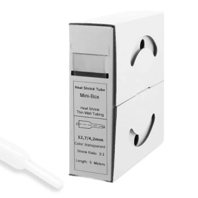 Abbildung von Offgridtec 5m Schrumpfschlauch mit Kleber 12mm&gt;4mm transparent Ratio 3:1