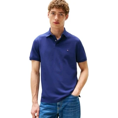 Abbildung von Tommy Hilfiger Herren Poloshirt Kurzarm 1985 Regular Fit, Blau (Preppy Navy), L