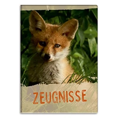 Abbildung von itenga Zeugnismappemit Motiv DIN A4 Dokumentenmappe Zeugnisse für Kinder Jugendliche Schüler Mädchen (Fuchs)