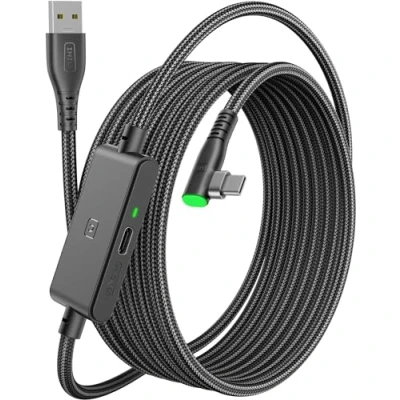 Abbildung von INIU Link Kabel mit Ladeanschluss [5m], Kompatibel Oculus Meta Quest 3/Quest 2/1/Quest Pro und Pico 4/PC Steam VR Zubehör, High Speed 2.5Gbs USB C Datenkabel PC zu für Headset Accessories.