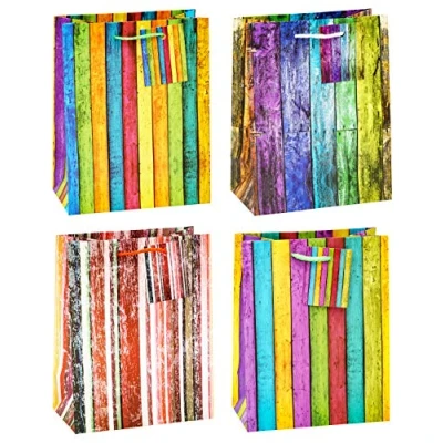 Abbildung von TSI Geschenktüten STREIFEN, 12er Packung, Größe: Mittel (HxBxT 23 x 18 10 cm), Art. Nr. 84011