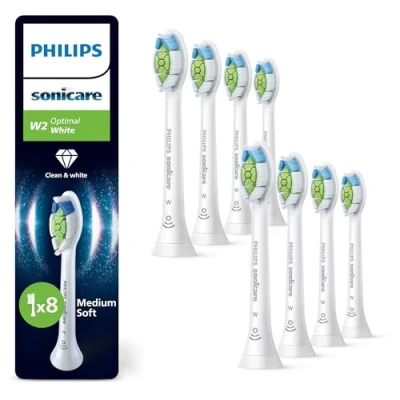 Abbildung von Philips Sonicare W2 Optimal White, Original Ersatzbürstenköpfe, Weiß, 8er Pack, HX6068/87
