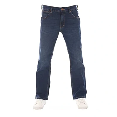 Abbildung von Wrangler Jeans Herren Stretch Bootcut Jacksville Jeanshose Hose Denim Blue w31, Farbe: Vintage Worn, Größe: 31W / 34L