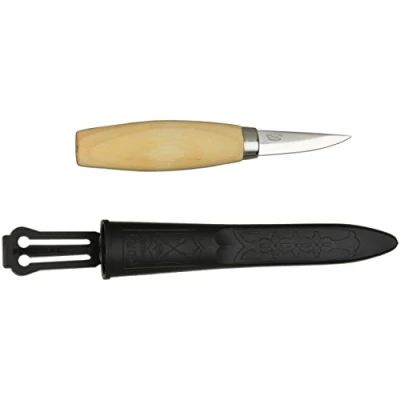 Abbildung von Morakniv Werkzeug Kerbschnitzmesser geölter Birkenholzgriff 3 lagig Gesamtlänge: 17.0 cm Messer, Grau, M