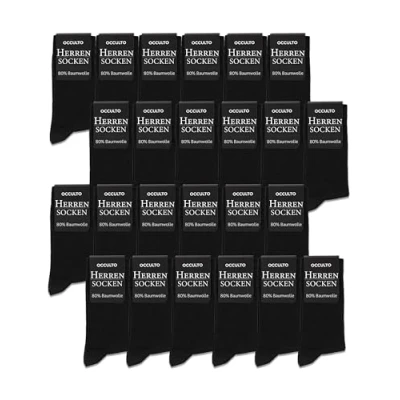 Abbildung von Occulto Herren Business Socken 6er Pack, 12er 24er Pack (Modell: Lukas) 24 X Schwarz 39 42