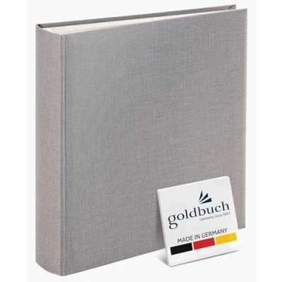 Abbildung von goldbuch 31606 Fotoalbum Summertime Trend 2, Fotobuch mit 100 weißen Seiten Pergamin Trennblätter, Foto Album Leinen Einband, bis zu 600 Bilder, Hochwertiges Papier, Grau, 30 x 31 cm