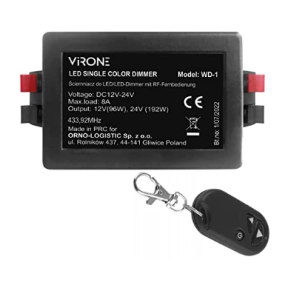 Abbildung von Virone WD 1 Dimmer für Led Lampen 12 24VDC RF mit Fernbedienung