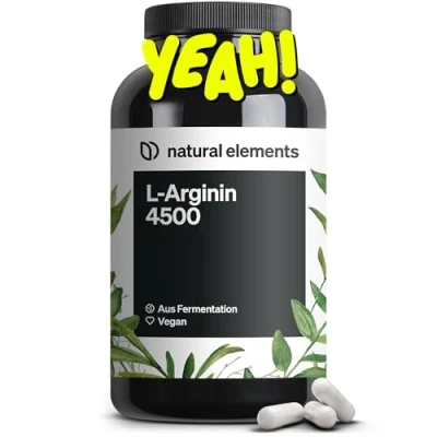 Abbildung von L Arginin 365 vegane Kapseln 4.500mg veganes HCL pro Tagesdosis (3.750mg reines Arginin) hochdosiert in Deutschland hergestellt &amp; laborgeprüft