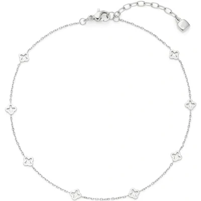 Abbildung von Leonardo Jewels Fußkettchen Ciao Janna, feine Edelstahl Fuss Kette mit Kleeblatt Ornamenten, goldfarben, 25 28,5 cm Länge, Schmuck Damen Geschenk, 023857