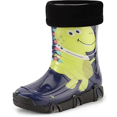 Abbildung von Ladeheid Kinder Mädchen Jungen Gummistiefel Gefüttert Swk2021 (Muster 47, 27/28 EU)