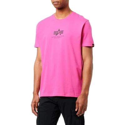 Abbildung von ALPHA INDUSTRIES Herren Basic T Ml Shirt, Rosa (Magenta), L