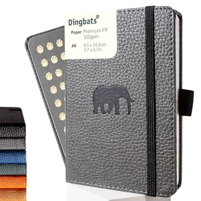 Abbildung von Dingbats* Tierwelt Kleines Notizbuch A6 Liniert Hardcover PU Leder Journal für Arbeit, Reisen Elastischer Verschluss, Stifthalter, Lesezeichen