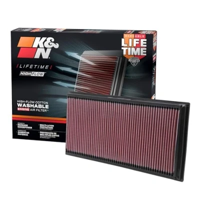 Abbildung von K&amp;N Motorluftfilter 33 2857: Hochleistungsluftfilter, Abwaschbar, Ersatzfilter, Erhöhte Leistung, 2003 2024 VW / AUDI LAND ROVER PORSCHE