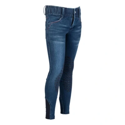Abbildung von HKM Reithose Aymee Denim Knie Grip Dunkel blau 110/116