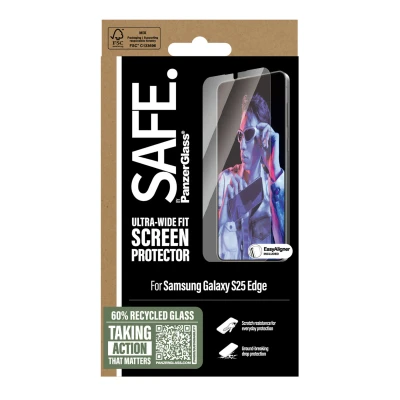 Abbildung von Samsung Galaxy S25 Edge Panzerglas SAFE by PanzerGlass Ultra Wide Fit Screenprotector incl. applicator