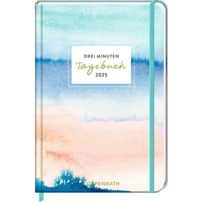 Abbildung von Großer Wochenkalender: 3 Minuten Tagebuch 2025 Aquarell blau (All about blue): Glücksjournal Mit Wochenplaner und Eintragmöglichkeiten. Gummiverschluss Leseband