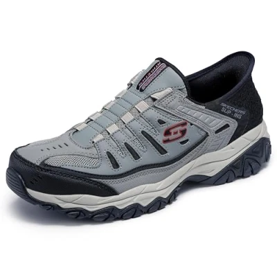 Abbildung von Skechers Herren Afterburn M. Fit Ridgeburn Hands Free Slip in Slipper, Grau/Schwarz, 42 EU