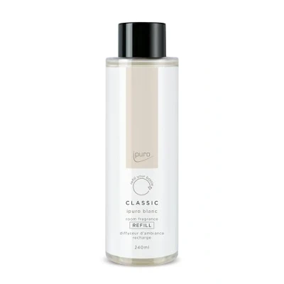 Abbildung von ipuro Classic Raumduft Nachfüllflasche BLANC 240ml Raumerfrischer mit Geranie, Minze &amp; Sandelholz Frischer Sommerregen Nachfüller für Diffuser Stäbchen Lufterfrischer Refill