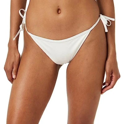 Abbildung von Tommy Hilfiger Jeans Damen Bikinihose Seitliche Schnürung Sport, Beige (Ancient White), L