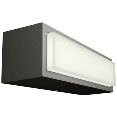 Abbildung von Philips Outdoor Ultra Efficient Stratosphere Wandleuchte 3,8W, 2700K warmweißes Licht, IP44 wetterfest, anthrazit, Warmweiß