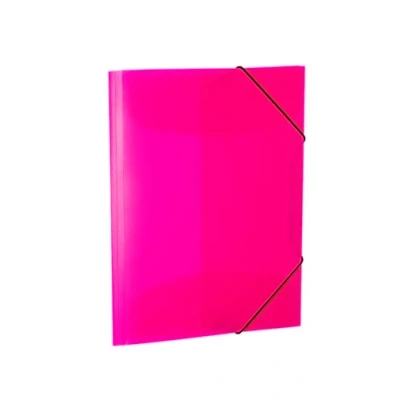 Abbildung von HERMA Sammelmappen A4 Neon Pink Rosa Transluzent Set, 3 Stück, Eckspanner Mappen aus Kunststoff mit Gummizug und Innenklappen für Kinder, Jungen Mädchen