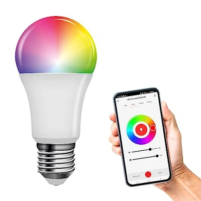 Abbildung von EMOS GoSmart Smart Home RGB LED Lampe A60 mit App E27 dimmbar, mehrfarbig &amp; Weißtöne 1050lm sparsam, 11W (statt 75W Glühbirne) 20 000 Stunden WiFi Google und Alexa kompatibel