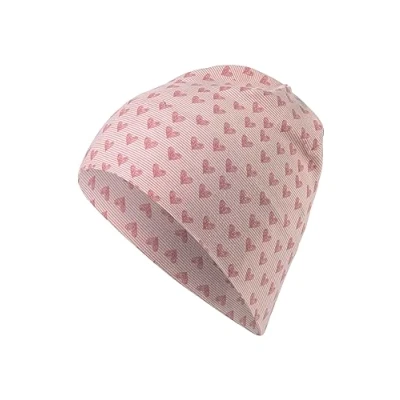 Abbildung von Sterntaler Beanie Herzen Modische Babymütze aus Jersey mit allover Druck Mädchen Mütze Baby und Kinder Übergangsmütze, mattrosa, Größe 49