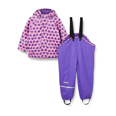 Abbildung von CareTec Baby und Kinder Regenjacke Regenhose mit Fleece Futter im Set, Chateau Rose (570), 98