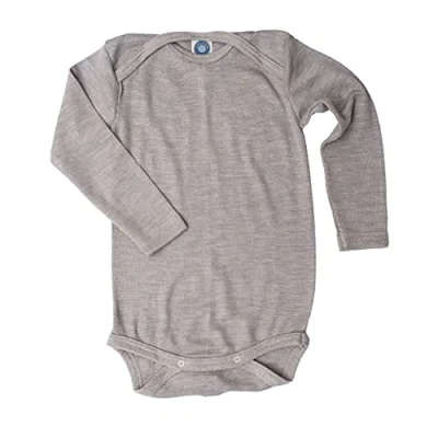 Abbildung von Cosilana, Baby Body Langarm, 70% Wolle, 30% Seide (Grau, 74 80)