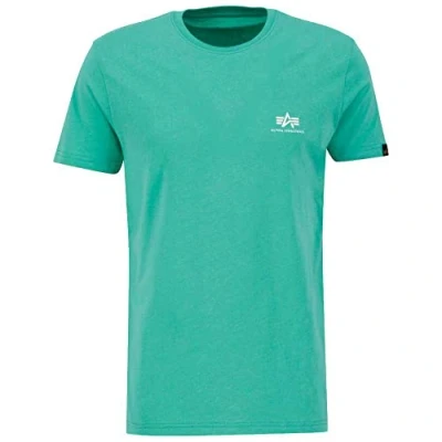 Abbildung von Alpha Industries Small LOGO Tshirt basic, Herren, Größe: Large, Atomic green