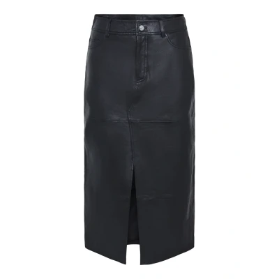 Abbildung von YAS Yasmina LONG Skirt Lederrock, Damen, Größe: XS, Black
