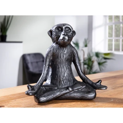 Abbildung von GILDE Deko Tierfigur Skulptur Yoga AFFE Monkey Moderne Kunst und Dekoraion aus Kunstharz Farbe: Gold Höhe 28,5 cm