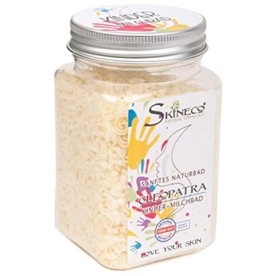 Abbildung von Skineco Kinder Milchbad Cleopatra Badezusatz nachhaltiger mit Ziegenmilch sanfte Badessenz für empfindliche Haut Entspannungsbad Pflegebad handgemachte Naturkosmetik