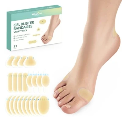 Abbildung von 21 Pieces Blister Plasters for Feet Welnove Invisible Hydrocolloid Gel Bandages Cushion Pad Heel Foot Toe and Guard Skin