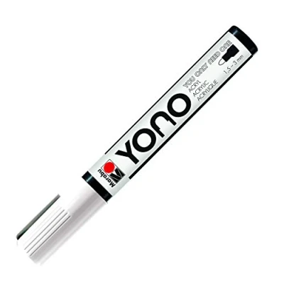 Abbildung von Marabu 12400103070 YONO Marker, Weiß 070, vielseitiger Acrylstift mit japanischer Rundspitze 1,5 3 mm, wasserbasiert, lichtecht und wasserfest, für nahezu alle Untergründe