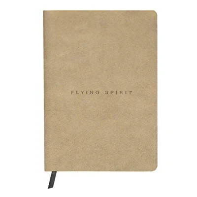 Abbildung von Clairefontaine 103943C Heft Flying Spirit, Cover aus Leder, 14,8 x 21cm, Fadenbindung, Lesezeichen, 90 Blatt, 90g, dot, 1 Stück, Beige