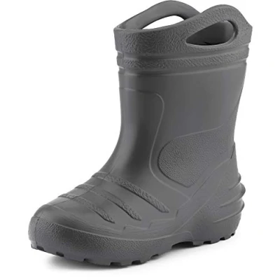 Abbildung von Ladeheid Gummistiefel Kinder federleichte Eva Regenstiefel für Mädchen und Jungen Thermo gefüttert KL051 (Graphite, 25 EU)