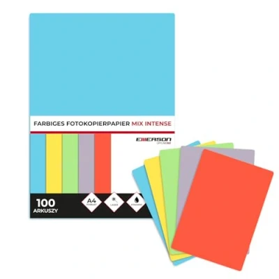 Abbildung von Emerson farbiges Druckerpapier Kopierepapier Intensiv Farbig Mix A4 5x20 Blatt 80 g/m2 210 x 297 mm100 Drucker: Laser, Inkjet, Fotokopierer, Fax, Bastelarbeiten