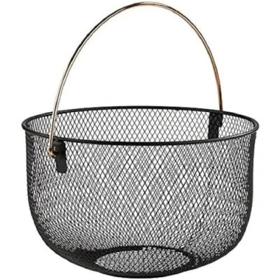 Abbildung von APS Brot und Obstkorb, Metallkorb, schwarzer Korb mit Griff in Kupferoptik, Ø 30 cm, 19 cm Höhe