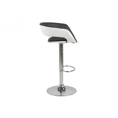 Abbildung von AC Design Furniture Jack Barhocker mit Trompetenfuß 2er Set, B: 54,5 x T: 48,5 H: 104 cm, Schwarz/Weiß/Chrom, Kunstleder/Metall, 2 Stk