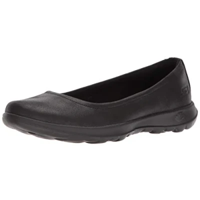 Abbildung von Skechers Damen Go Walk Lite Gem Geschlossene Ballerinas, Schwarz (Black Textile/Trim Bbk), 39.5 EU