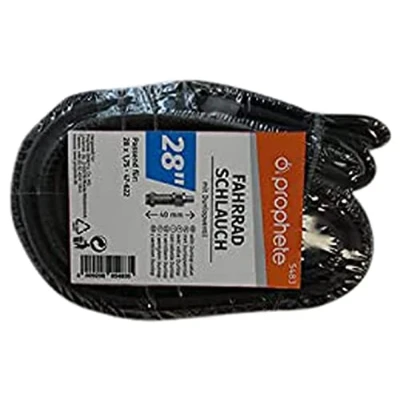 Abbildung von Prophete Fahrradschlauch, Schlauch für 28&quot; Räder, 28 x 1,75 2 (47 622), Dunlopventil, Stück in PE Verpackung, Farbe schwarz