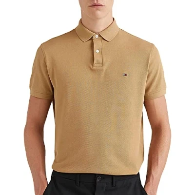 Abbildung von Tommy Hilfiger Herren Poloshirt Kurzarm 1985 Regular Fit, Braun (Countryside Khaki), XS