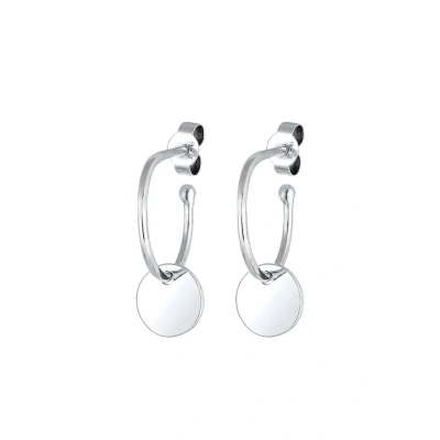 Abbildung von Elli Basic Plate Trend Ohrringe silvercoloured, Damen, Größe: One Size, Silver coloured