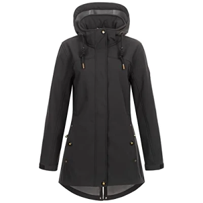 Abbildung von Seesternbrise Damen Women&#039;s Coat Short With Hood Lined Jacket Transition #Anker Glutbree Softshelljacke, Schwarz, 42 EU