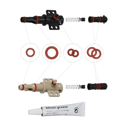 Abbildung von 6 x O Ringe + 6g Diamant Silikonfett Type2, Wartungssatz Dichtungen Ring für Supportventil Auslaufventil Auslaufstutzen passend Philips Saeco Spidem Gaggia