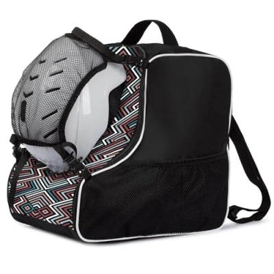 Abbildung von Ferocity Premium Skischuhtasche Helmtasche Skistiefeltasche mit Abnehmbarer Netztasche Netz Pastel Zig ZAG [054]