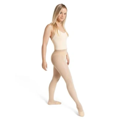 Abbildung von Capezio Women&#039;s Ultra Soft Transition Tight with Self Knit Waistband Ultraweiche Übergangs, White (White), XXL Plus