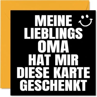 Abbildung von Lustige Geburtstagskarten für Enkel Enkelin Enkelkinder Männer Frauen Meine Lieblings Glückwunschkarte zum Geburtstag von Oma 145 mm x Witzige Humor Bday Grußkarten