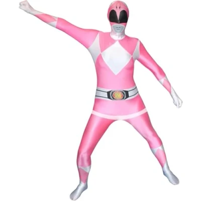 Abbildung von Offiziell Schwarz Power Ranger Morphsuit Verkleidung, Kostüm Large 5&#039;5 5&#039;9 (163cm 175cm)